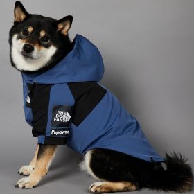 Windproof And Rainproof Large Dog Raincoat Pet Shell Jacket (Option: Denim Blue Shell Jacket-2XL)