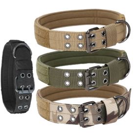 Super strong large dog collar with D-Ring & Buckle Collars Medium sized dog Golden haired horse dog Fierce dog collar (colour: Black, size: Xl)