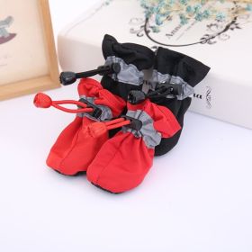 4pcs Dog Shoes; Large Pet Waterproof Chihuahua Anti-slip Boots Puppy Cat Socks Botas S/M/L/XL (Color: Red, size: Xl)