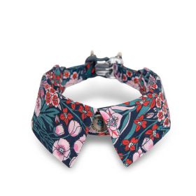 Fashion Personality Dog Collar Bow Tie (Option: Floral green-L)