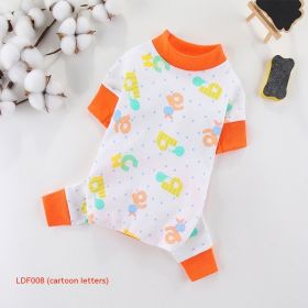 New Cotton Four-legged Pet Clothing (Option: Cartoon Letters-XL)