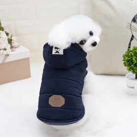 Teddy Pet Clothing Two-leg Cotton-padded Clothes (Option: Purplish Blue-XXL)