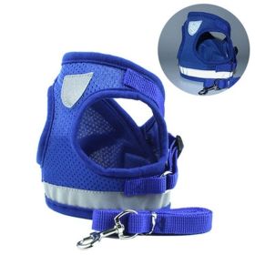 Cross-border Dog Breast Strap Vest Reflective Hand Holding Rope Breathable Pet Supplies Wholesale (Option: Blue-L)