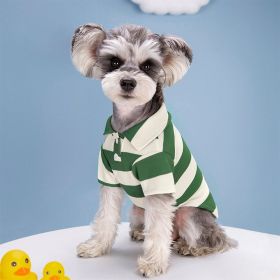 Dog Striped Two Legs Pet Clothes (Option: Green-XL)