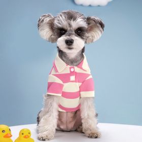 Dog Striped Two Legs Pet Clothes (Option: Pink-4XL)