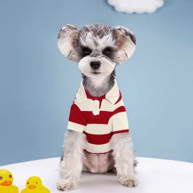 Dog Striped Two Legs Pet Clothes (Option: Red-L)