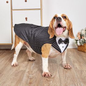 Dog Pet Swallowtail Wedding Clothing Suit Jacket (Option: Stripes-XXL)