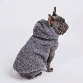 Pet Dog Hooded Sweater Autumn And Winter Style Large Dog Cashmere Hoodie Sleeveless (Option: Gray-4XL)