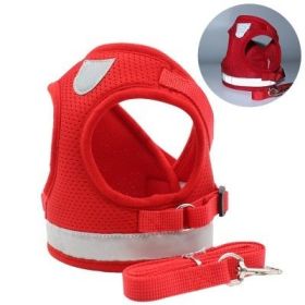 Cross-border Dog Breast Strap Vest Reflective Hand Holding Rope Breathable Pet Supplies Wholesale (Option: Red-XL)