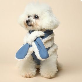 Winter Warm Vest Cat Scarf Pet Clothes (Option: Blue Vest Scarf-XL)