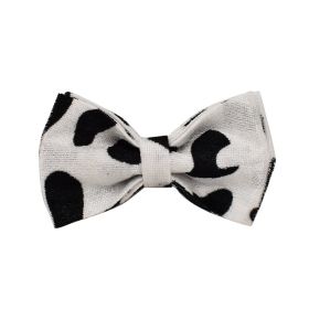 New Cows On White Background Dog Collar Bow Dog Back Suit (Option: Bowknot-XS)