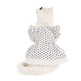 Black And White Polka Dot Dress Dog Princess Cute Skirt (Option: D Black And White Polka Dot-XL)